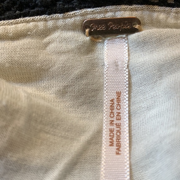 Free People Sheer Black Striped Dress Sweet Lace Details Nude Lining Small - Picture 13 of 13